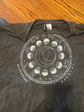 Women's Black Long Sleeve Zodiac Moon Tee